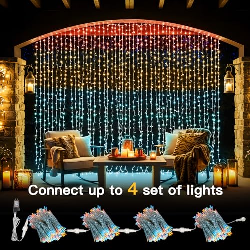 suddus Curtain Lights 300 LED Warm White for Bedroom, Outdoor & Christmas Decor K310