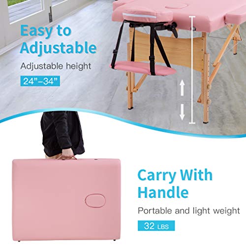 BestMassage Portable Massage Table 28 inch Folding Spa Bed with Bag X618857