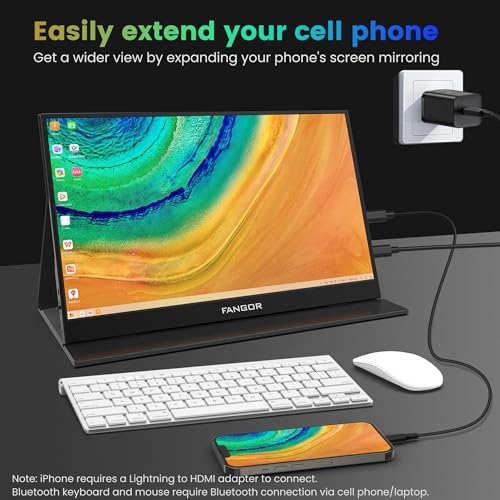 FANGOR 15.6" FHD 1080P Portable Monitor for Laptop, USB-C HDMI I78572