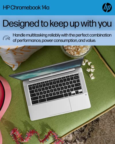 HP Chromebook 14 Laptop, Intel Celeron N4120, 4GB RAM, 64GB eMMC, 14" HD Display, Chrome OS R2172