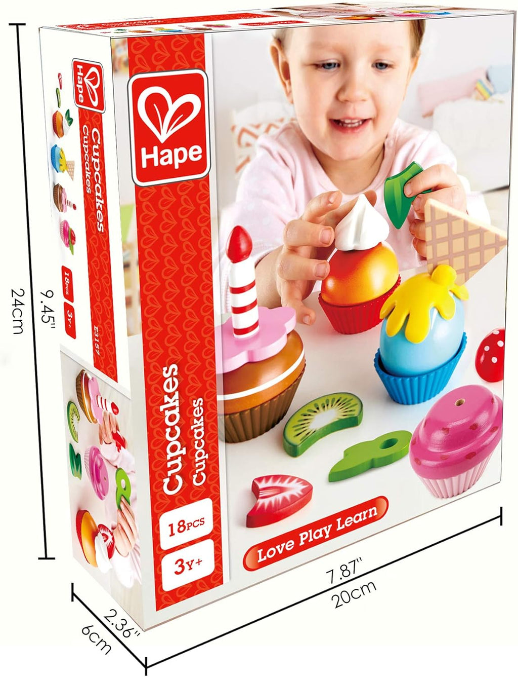 Hape Colorful Wooden Cupcakes Pretend Play Food Kitchen Toy U311