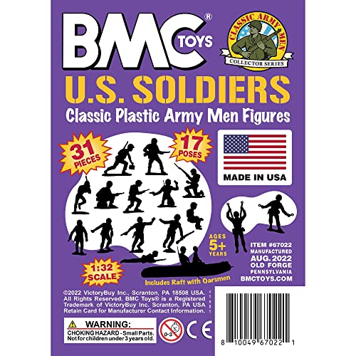 BMC Marx Plastic Army Men US Soldiers OD Green 31pc WW2 Figures U622