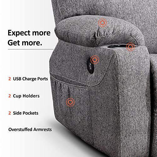 MCombo Small Power Lift Recliner Chair for Elderly with Heat and Massage, USB & Type C Ports J262