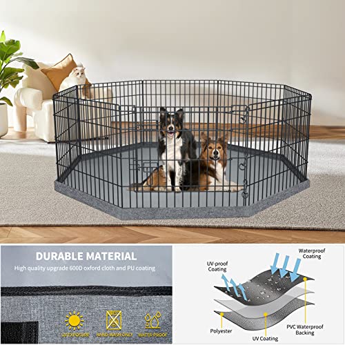 PETIME Foldable Metal Dog Exercise Pen 8 Panel with Bottom Pad C444