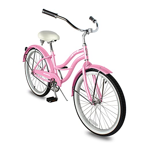 MICARGI 26 Inch Adult Cruiser Bicycle 7 Speeds Step-Through Steel Frame J7762