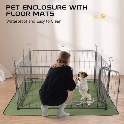 Lekesky 24 Inch 8 Panel Dog Playpen with Bottom Mat, Black E956