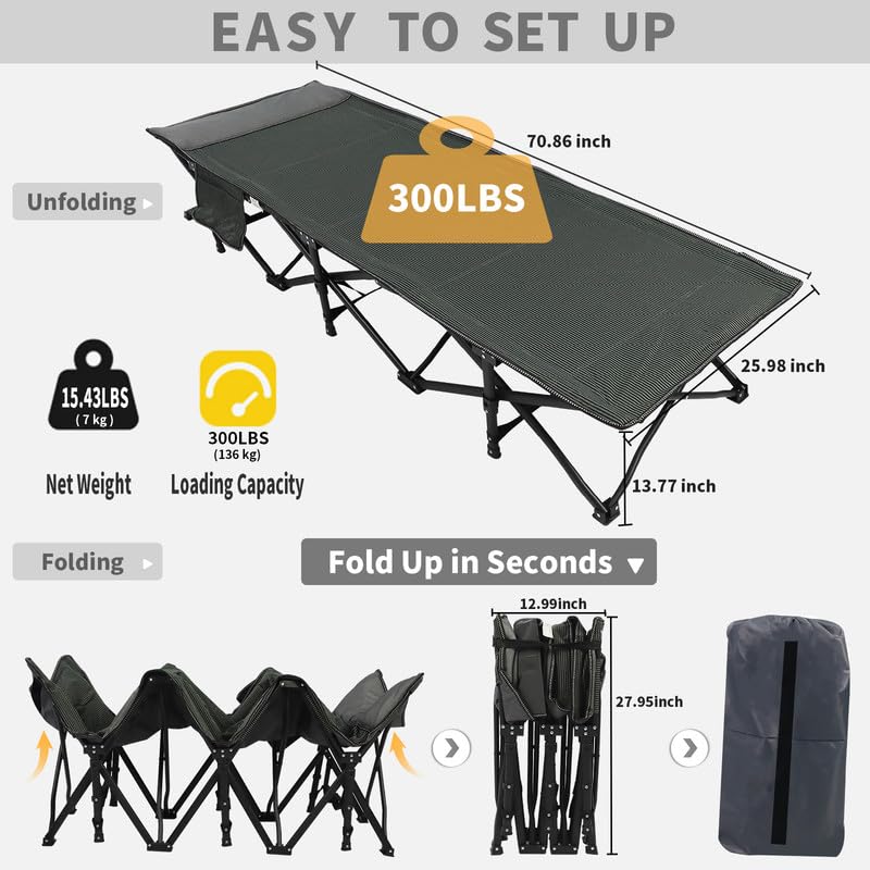 Folding Camping Cot Outdoor Sleeping Bed V388