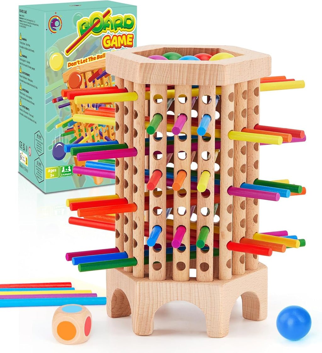 Montessori Board Games for Kids 4-6-8-12, 36 Colorful Stick Math Educational Toys Dice Games for 3 4 5 6 Year Olds, Classic Fun Kerplunk Games for Family Game Night, Juegos for 2-6 Players Gift