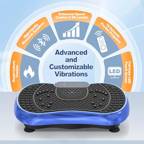 Vibration Plate Exercise Machine with Bluetooth Speaker, 450 lbs Capacity O459