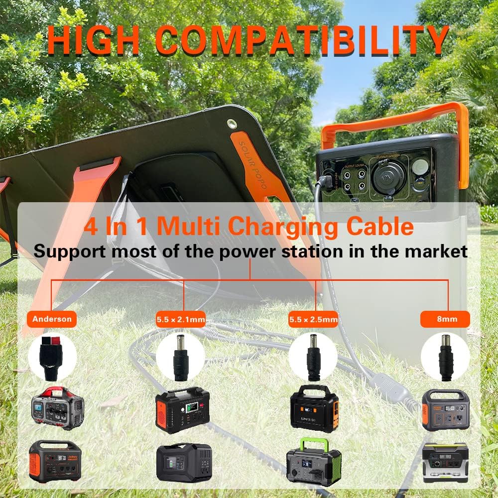 100W Portable Foldable Solar Panel Charger with USB Outputs Q729942
