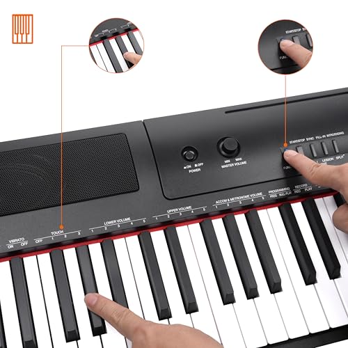 Amazon Basics Electric Keyboard 88-Keys Semi-Weighted Digital Piano with Sustain Pedal, Black H295585