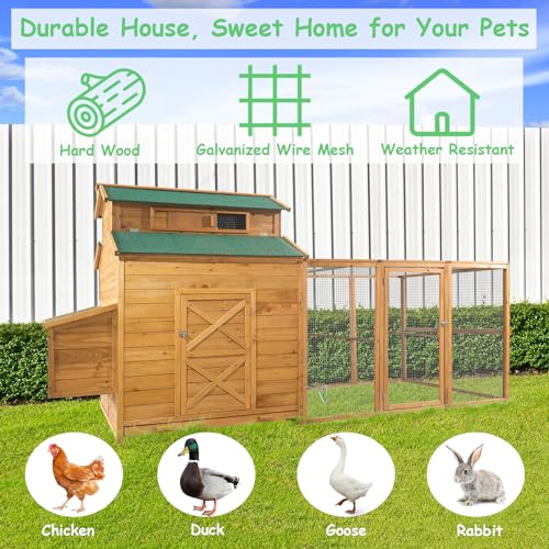 Large Chicken Coop for 6-10 Chickens with Run & Nesting Box S5640