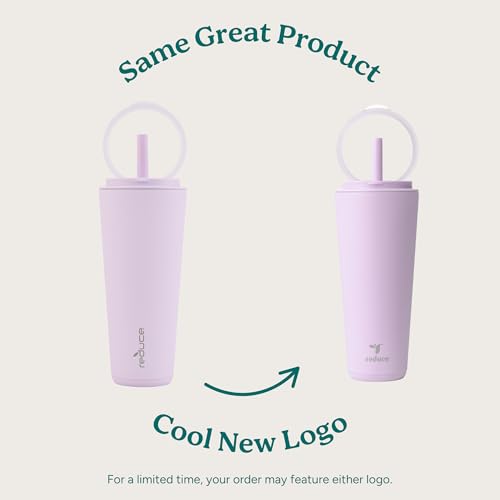 Halo 32 oz Stainless Steel Vacuum Insulated Tumbler with Flip Handle Lid, Lilac Bud H350