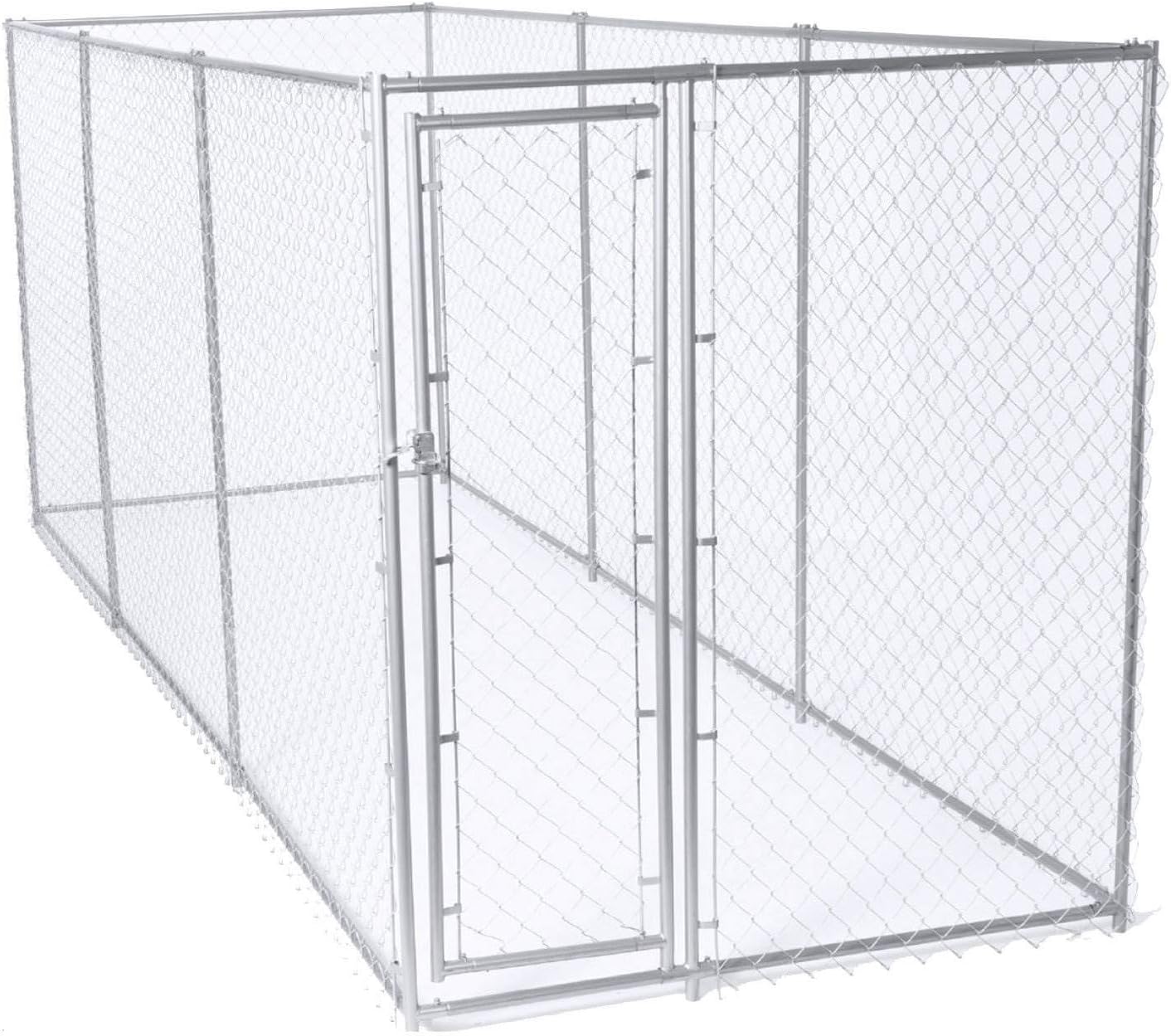 Lucky Dog 10 x 10 Foot Heavy Duty Outdoor Chain Link Dog Kennel w/Door (2 Pack)