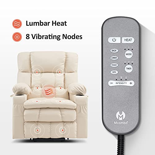 MCombo Dual Motor Power Lift Recliner Chair for Elderly with Heat and Massage, Black E570141
