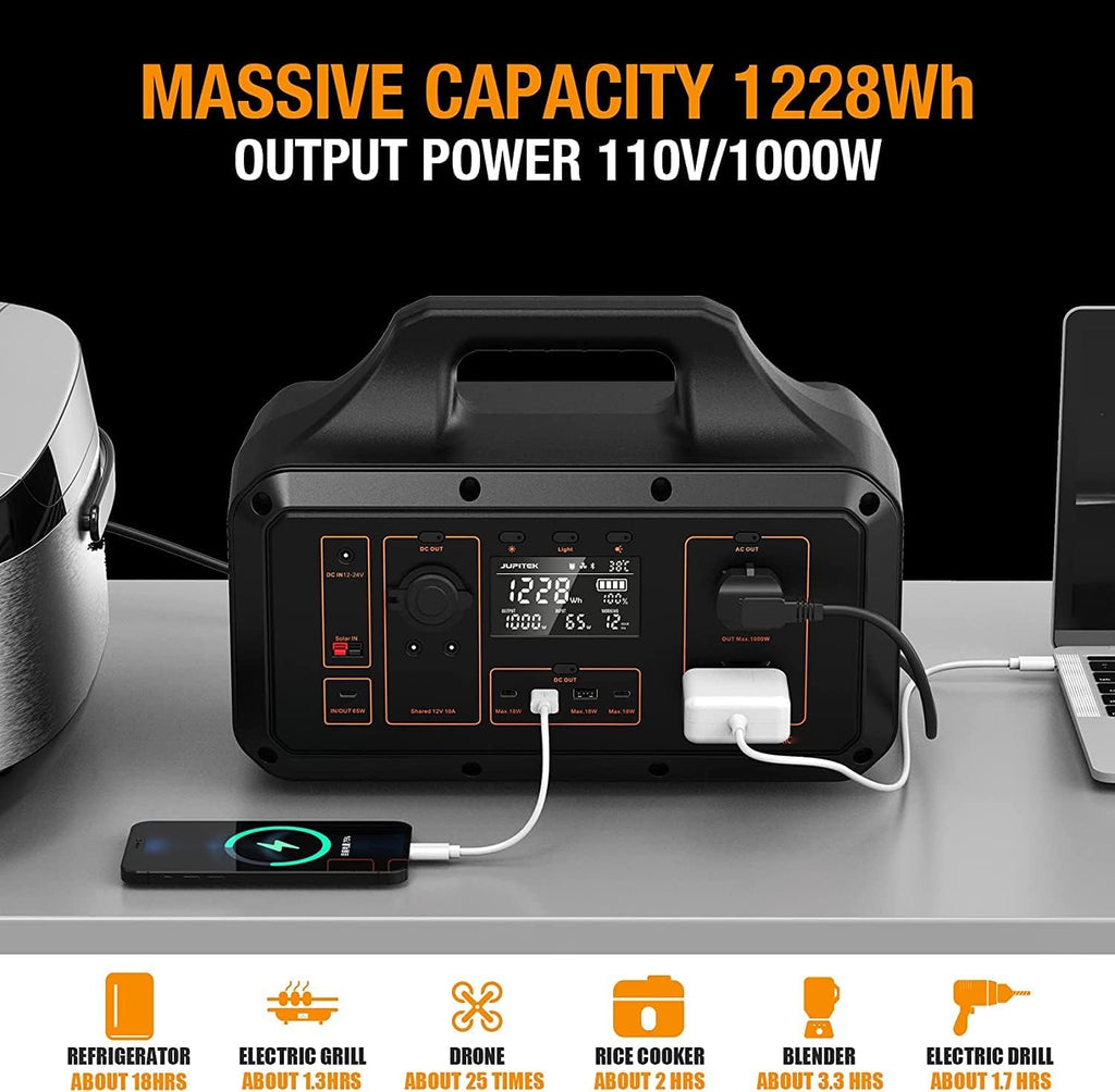 S1200 Portable Power Station 1228Wh LiFePO4 Solar Generator R7583