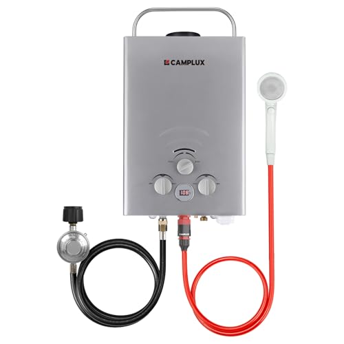CAMPLUX 2.64 GPM Propane Portable Gas Water Heater, 68,000 BTU, White Y83276