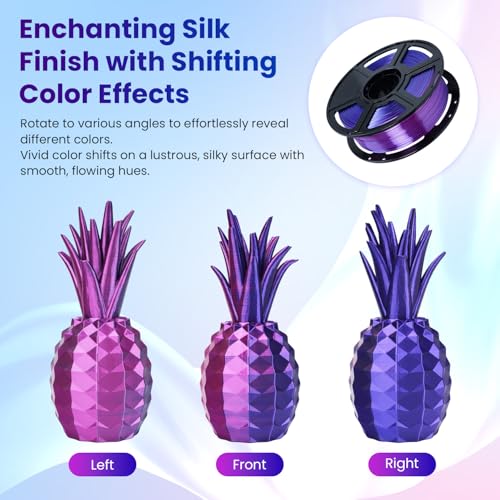 FLASHFORGE Silk PLA 3D Printer Filament 1.75mm 1KG, Multicolored Gradient V83097