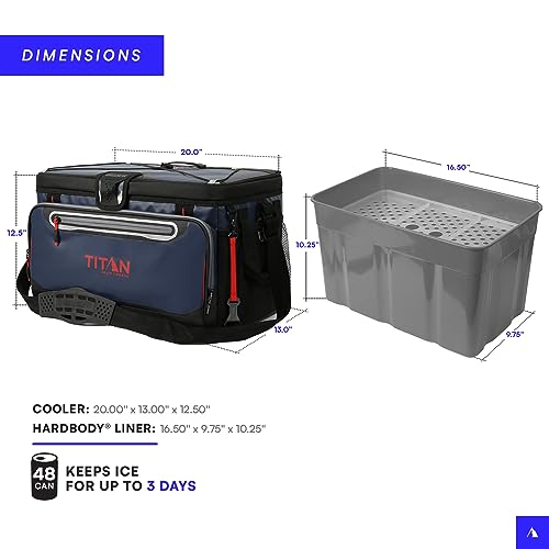 Titan Deep Freeze Cooler Zipperless Hardbody Cooler with SmartShelf U1570