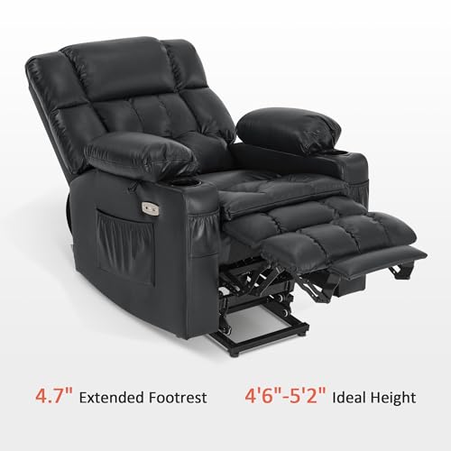 MCombo Dual Motor Power Lift Recliner Chair for Elderly with Heat and Massage, Black E570141