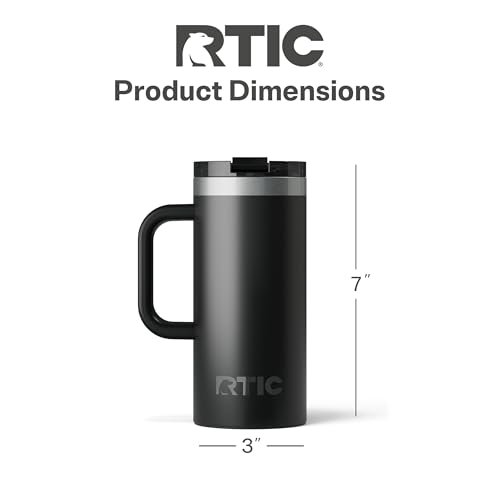 RTIC 20oz Road Trip Travel Mug with Lid and Handle, Insulated Stainless Steel P393441
