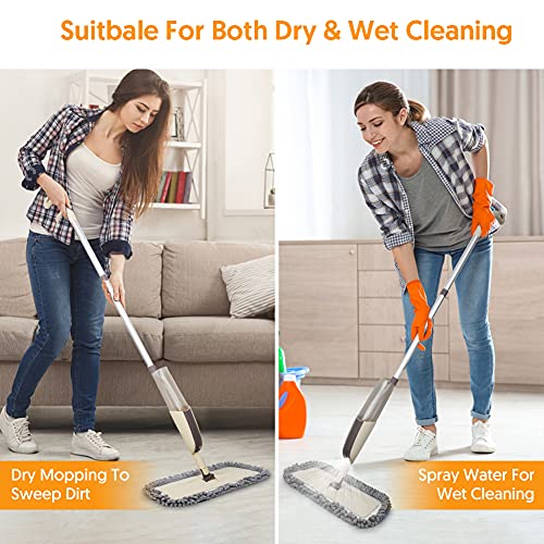 MEXERRIS Spray Mop for Hardwood Floors with 5X Washable Pads S732