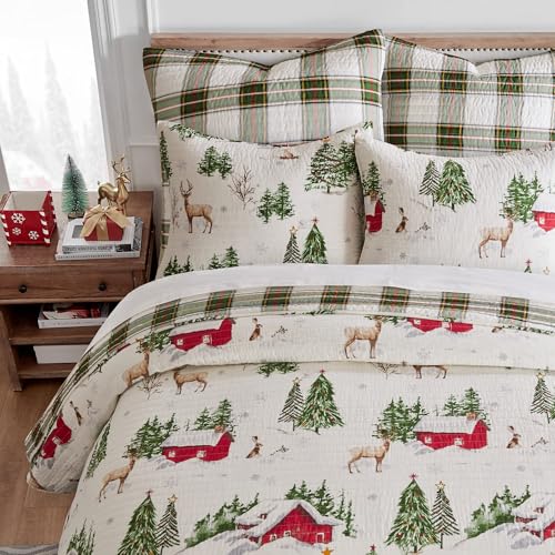 Levtex Home Tatum Pines Reversible Cotton Quilt Set with 2 King Pillow Shams M116223