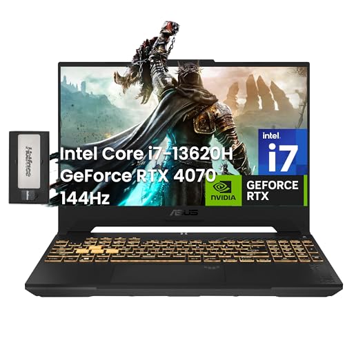 Asus TUF F15 Gaming Laptop 15.6"" FHD 144Hz Intel 14-Core i7-12700H (Beat i9-11950H) 16GB RAM 1TB SSD GeForce RTX 4070 8GB Graphic Backlit Thunderbolt 4 USB-C Win11 + HDMI Cable, Grey