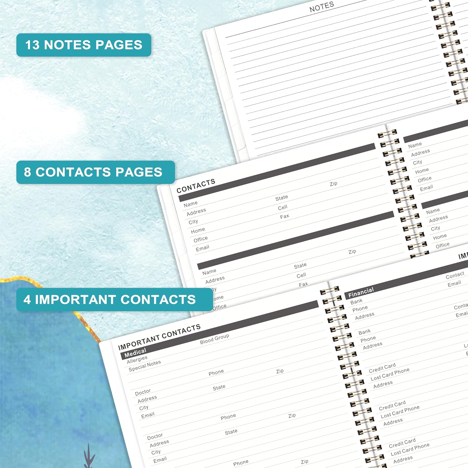 2024-2026 Monthly Planner 9" x 11" with Flexible Cover R965
