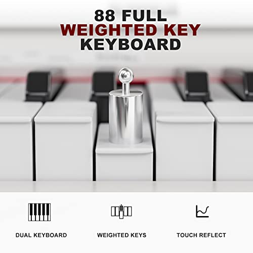 UMOMO 88 Weighted Key Digital Piano with Bench, Hammer Action, Black W36770