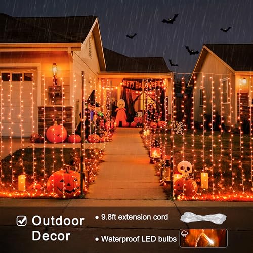 JMEXSUSS 300 LED Remote Control Christmas Curtain Lights, Warm White V64841