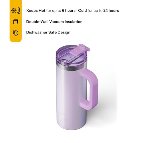 RTIC 20oz Road Trip Travel Mug with Lid and Handle, Insulated Stainless Steel P393441