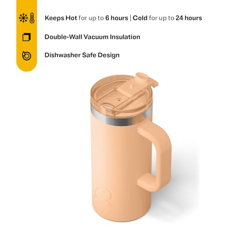 RTIC 20oz Road Trip Travel Mug with Lid and Handle, Insulated Stainless Steel P393441