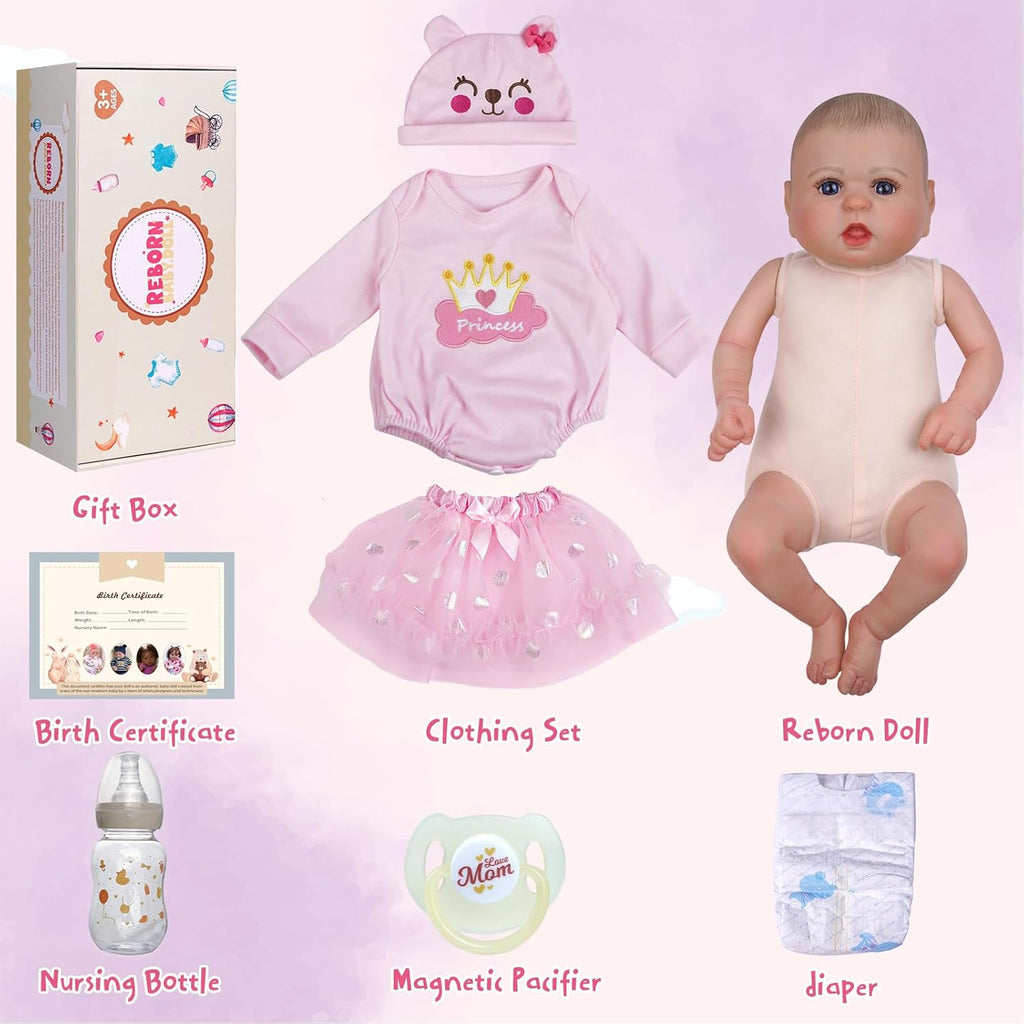 JIZHI Reborn Baby Dolls 20-Inch Soft Vinyl Girl with Gift Box Y172