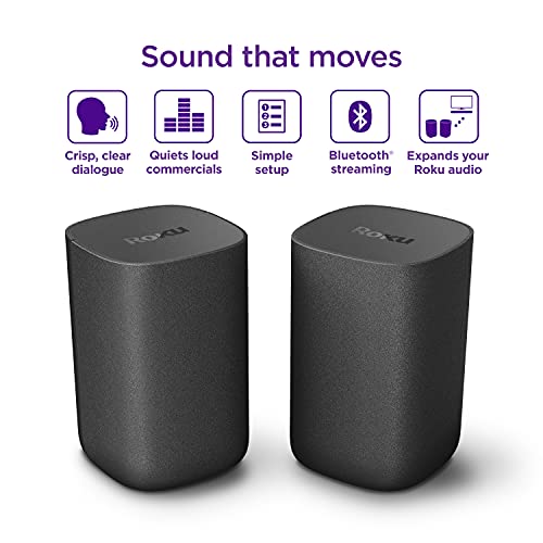 Roku Wireless Speakers for Roku TV, Black (2 Count) K555