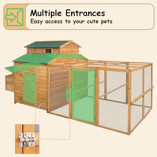 Large Chicken Coop for 6-10 Chickens with Run & Nesting Box S5640