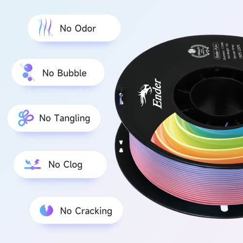 Creality PLA Plus Filament 1.75mm Rainbow Multicolor 1KG Spool O376011