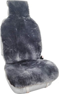 Sheepskin Seat Cover Extra Dense Pelt Genuine Australian Sheepskin Seat Cushion Natural Pure Wool, Universal Fits Most Cars, SUVs, Trucks and Minivans-Very Easy Installation, 1 Pack-Charcoal