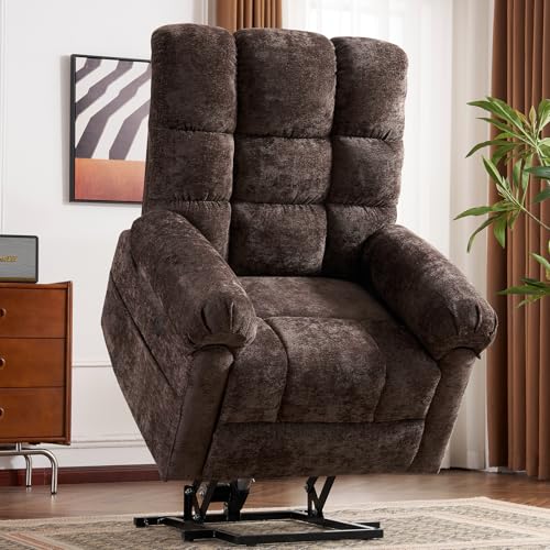 Oversized Power Lift Recliner Chair with Massage and Heat for Elderly, Beige R7985