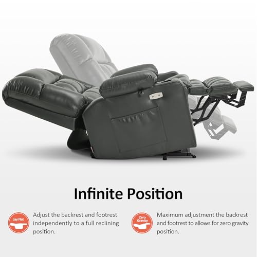 MCombo Dual Motor Power Lift Recliner Chair for Elderly with Heat and Massage, Black E570141