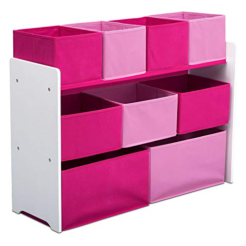 Delta Children Deluxe Multi-Bin Toy Organizer, White/Pink B11718