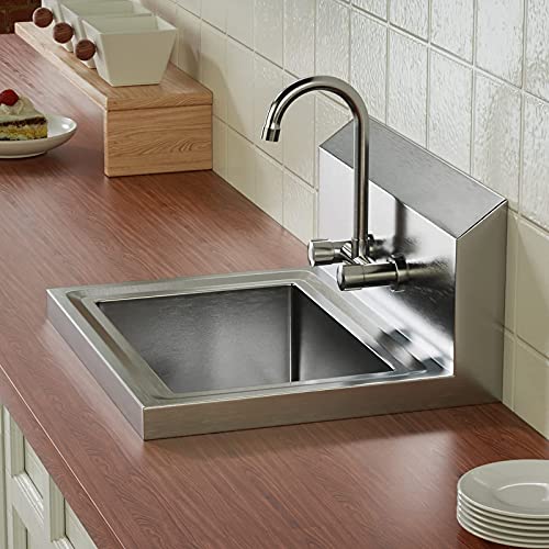Bonnlo Commercial Hand Wash Sink Stainless Steel Wall Mount Utility Sink with Faucet D46892