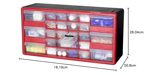 Akro-Mils 24-Drawer Plastic Storage Cabinet, Black I624065
