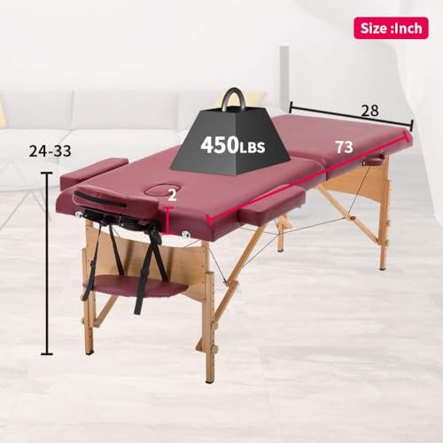 BestMassage Portable Massage Table 28 inch Folding Spa Bed with Bag X618857
