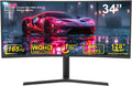 34 Inch Ultrawide Curved Gaming Monitor, UWQHD (3440 x 1440p) 165Hz Frameless 90% DCI-P3 1500R Display Port & HDMI Adjustable Computer Monitor Support 75 x 75mm VESA RIQ34-4K165HZ