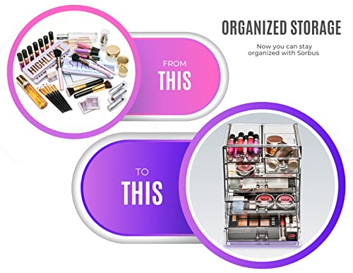 Sorbus Acrylic Makeup Organizer with 3 Large and 4 Small Drawers P627481