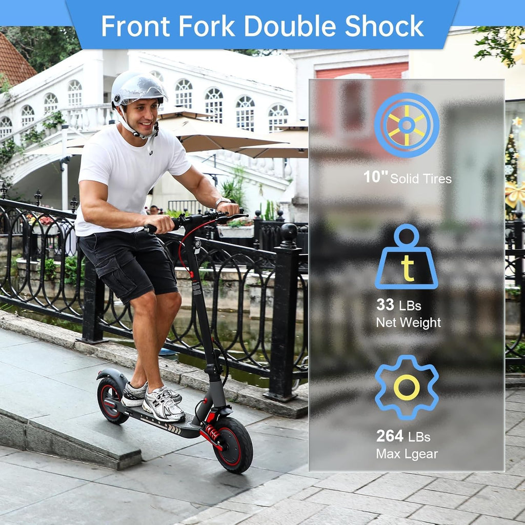 X10 Electric Scooter for Adults, 10" Solid Tire, 500W Motor, Folding Commuting Scooter P79382
