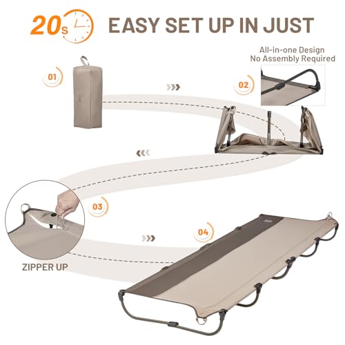 TIMBER RIDGE Lightweight Aluminum Camping Cot with Carry Bag, Blue Z494