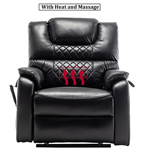 JULYFOX Lift Chair Lay Flat 400lbs Electric Recliner with Massage and Heat, PU Leather, Yellow B71450