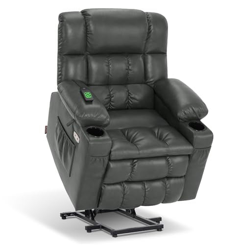 MCombo Dual Motor Power Lift Recliner Chair for Elderly with Heat and Massage, Black E570141